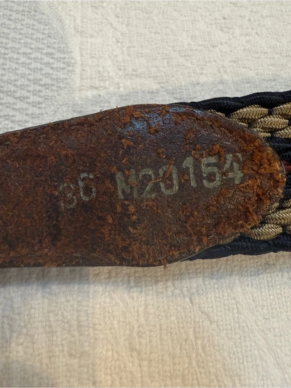 Vintage Brighton Braided Leather Fabric Belt With Silver-Tone Buckle